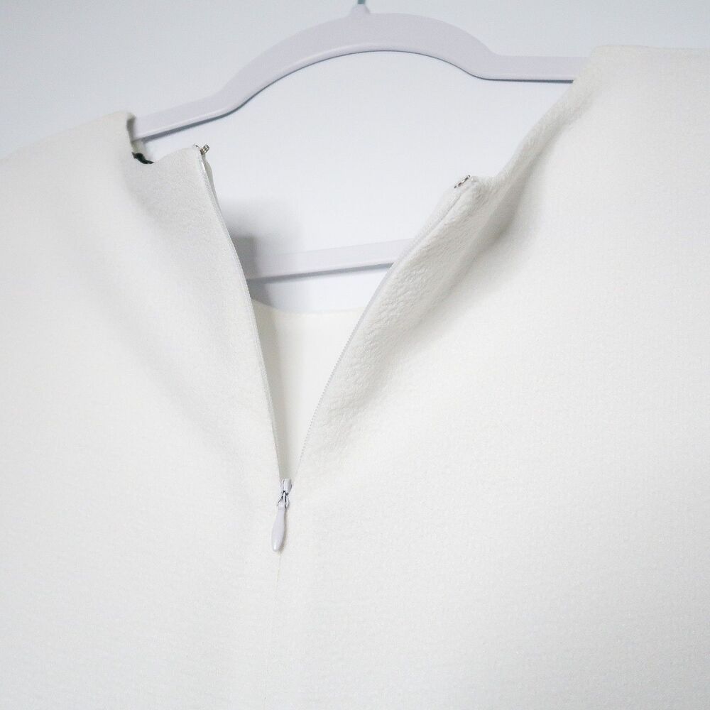 Felicity & Coco Shift Mini Dress Size Small White 3/4 Sleeve 60's Minimalist 70s - Picture 5 of 9